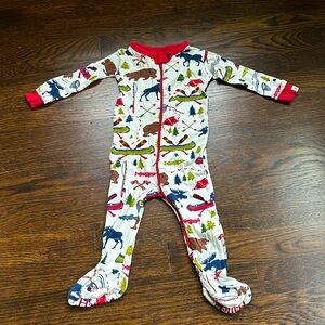 Hatley footed zip-up pajamas 6-9M